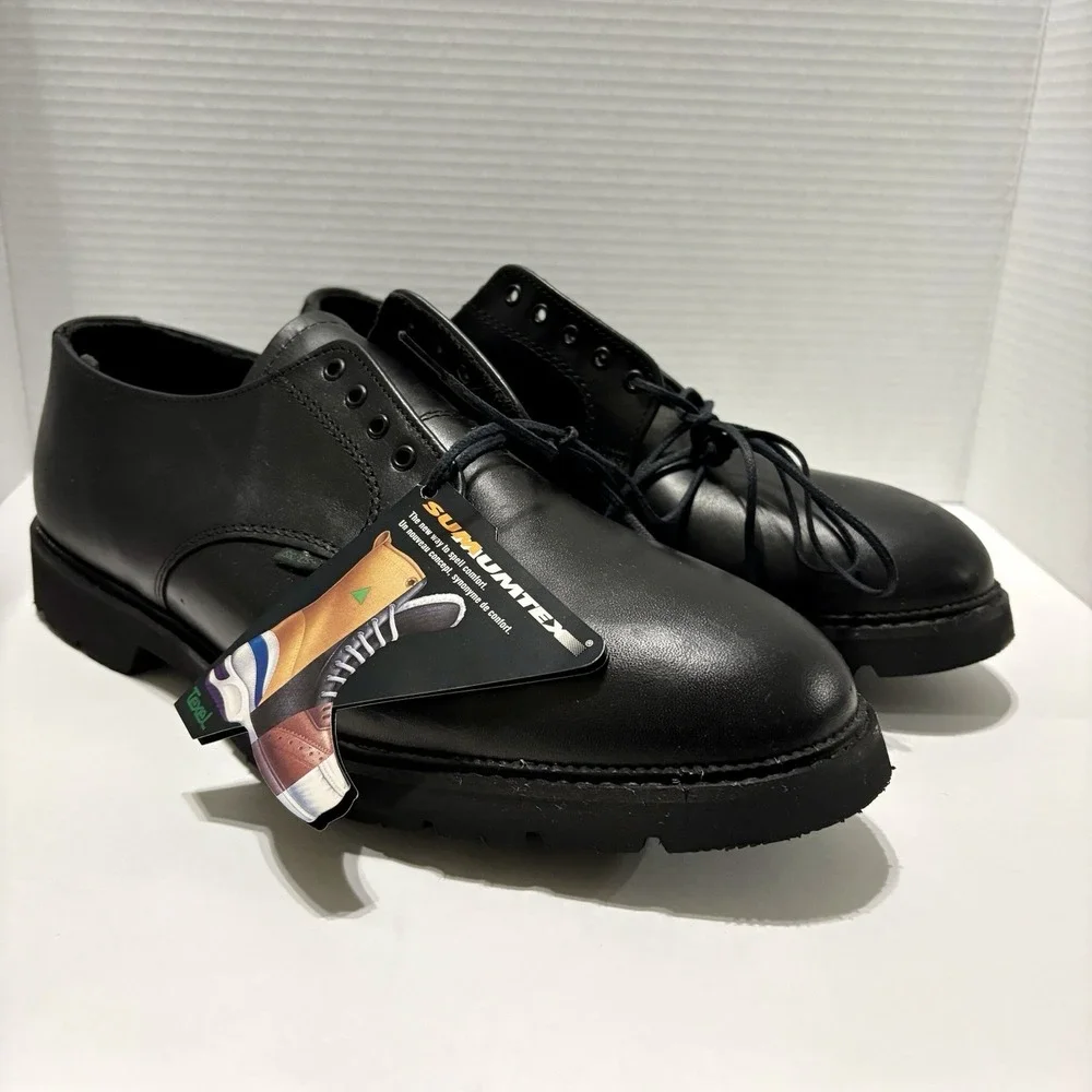 Texel Summumtex Black Leather Oxford Shoes Men's Size 13 M USA Vibram‎ Sole
